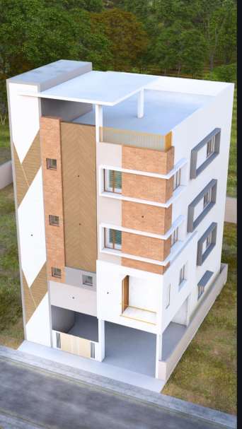 Architectural elevation of a multi-storey building project